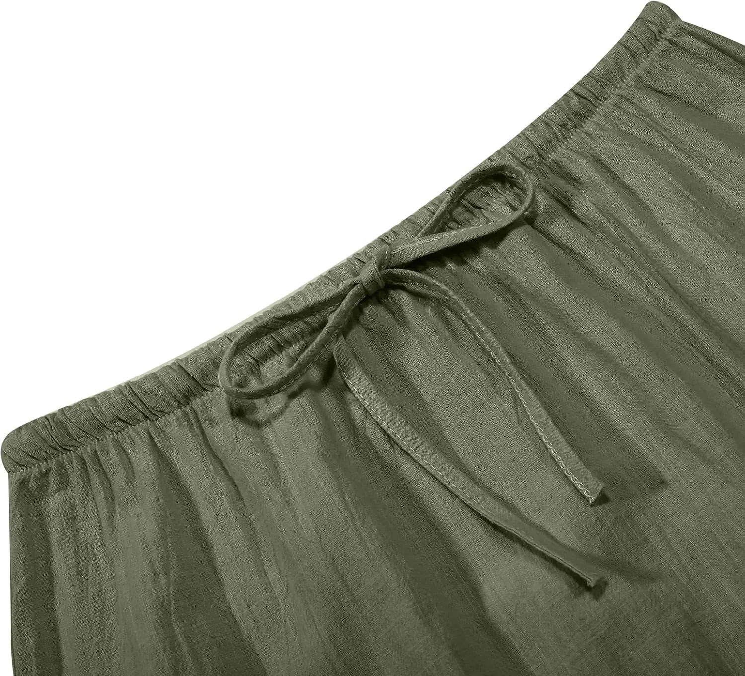 Linen Maxi Skirts for Women Summer Drawstring Waist A Line Skirts Cute Vacation Boho Beach Long Flowy Skirts