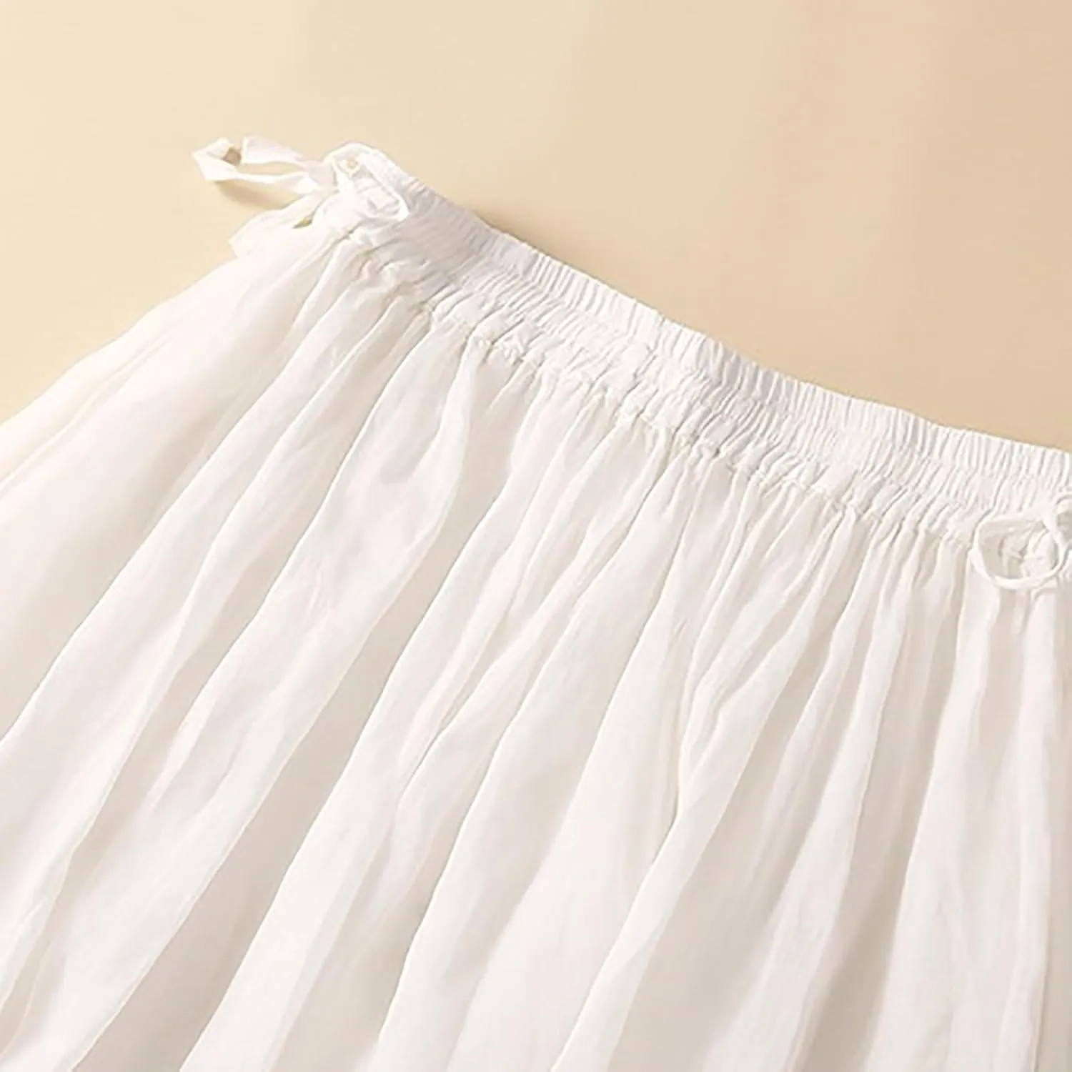 Linen Skirt Womens 2025 Summer Boho Midi Skirt Elastic High Waisted Flowy Swing A-Line Pleated Skirts