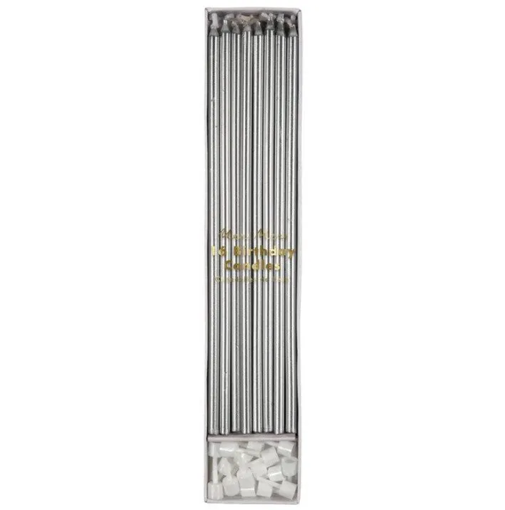 Long Silver Candles