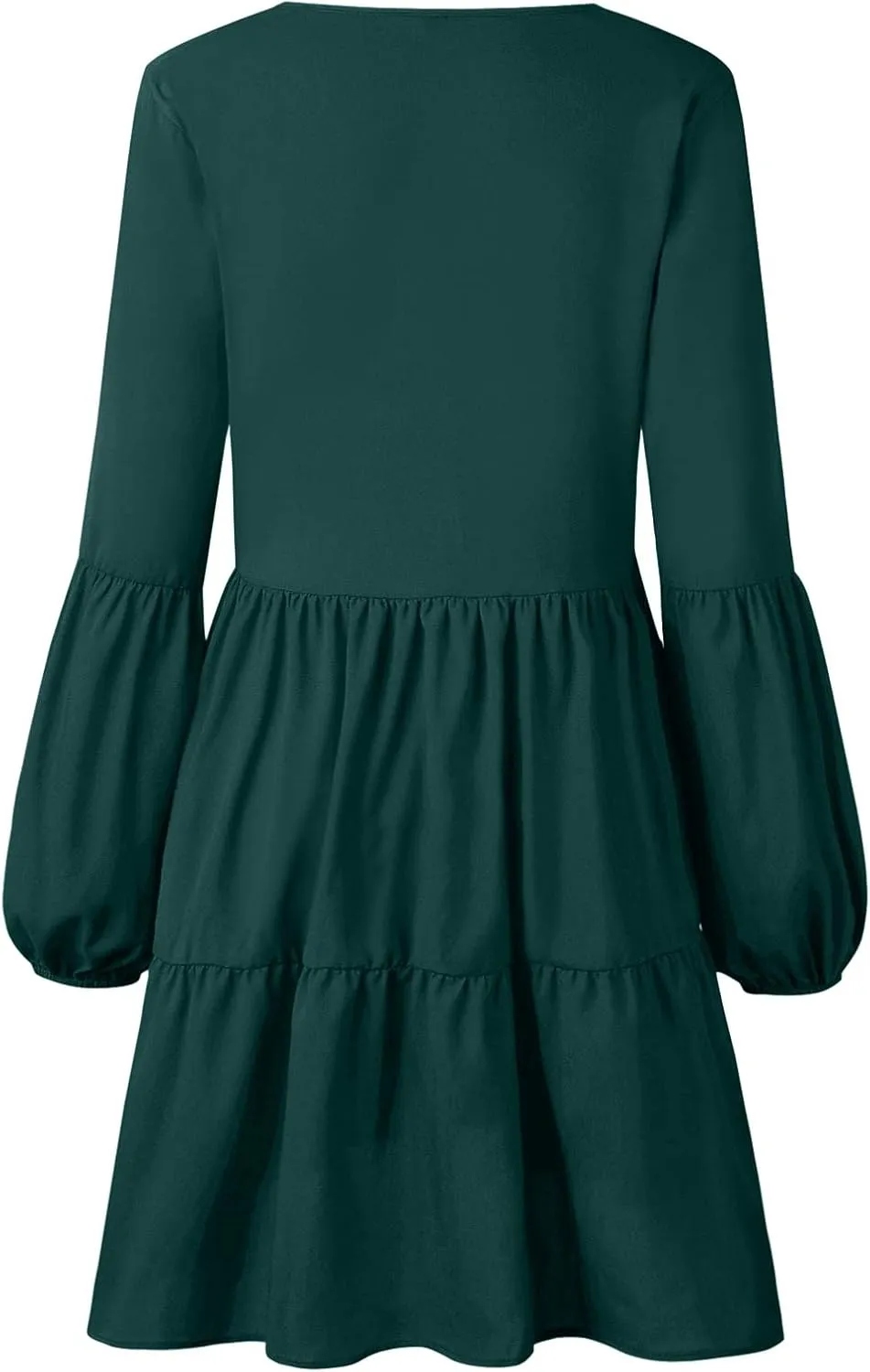 Long Sleeve Dress for Women,2025 Summer Casual Mini Dresses Loose Flowy Tiered Dress,V Neck Boho Ruffle Beach Dres