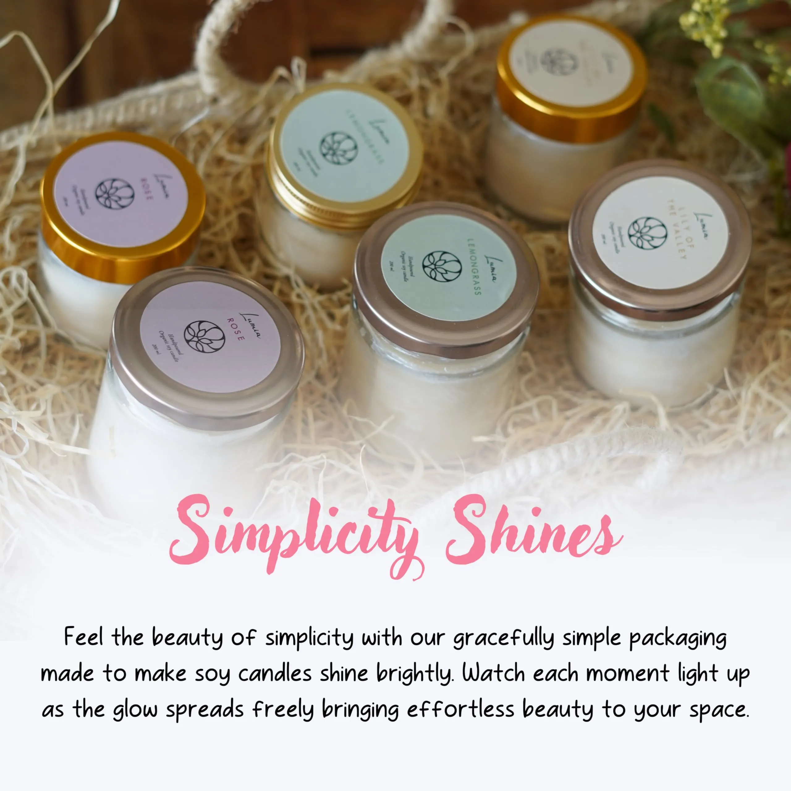 LUMIA Rose & Orange Cinnamon Organic Scented Soy Wax Candles Set of 2 | Burning Time -24 Hours | Aromatherapy | Perfect Home Gift | Eco-Friendly | Vegan | Non-Toxic | 165 Grams Each