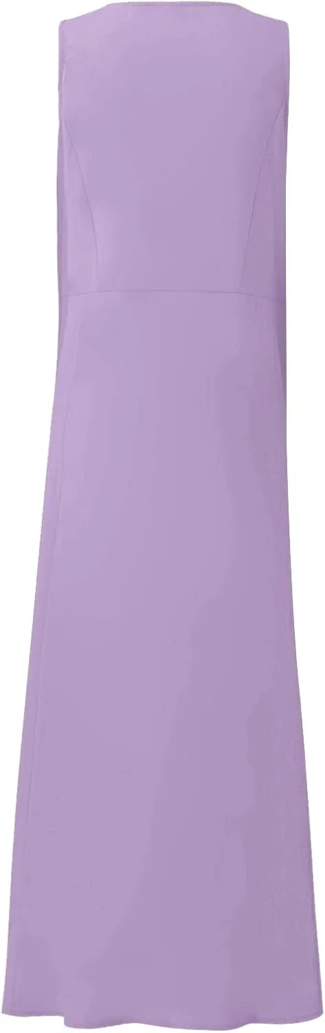 Maxi Dress for Women Linen Dress Summer Sun Dresses 2025 Sleeveless Swing Casual Long Formal with Pockects