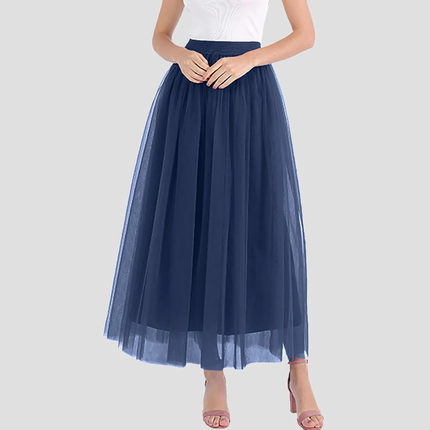 Maxi Skirt Women Tiered Layered Mesh Ballet Prom Party Tulle Tutu A Line Midi Skirt
