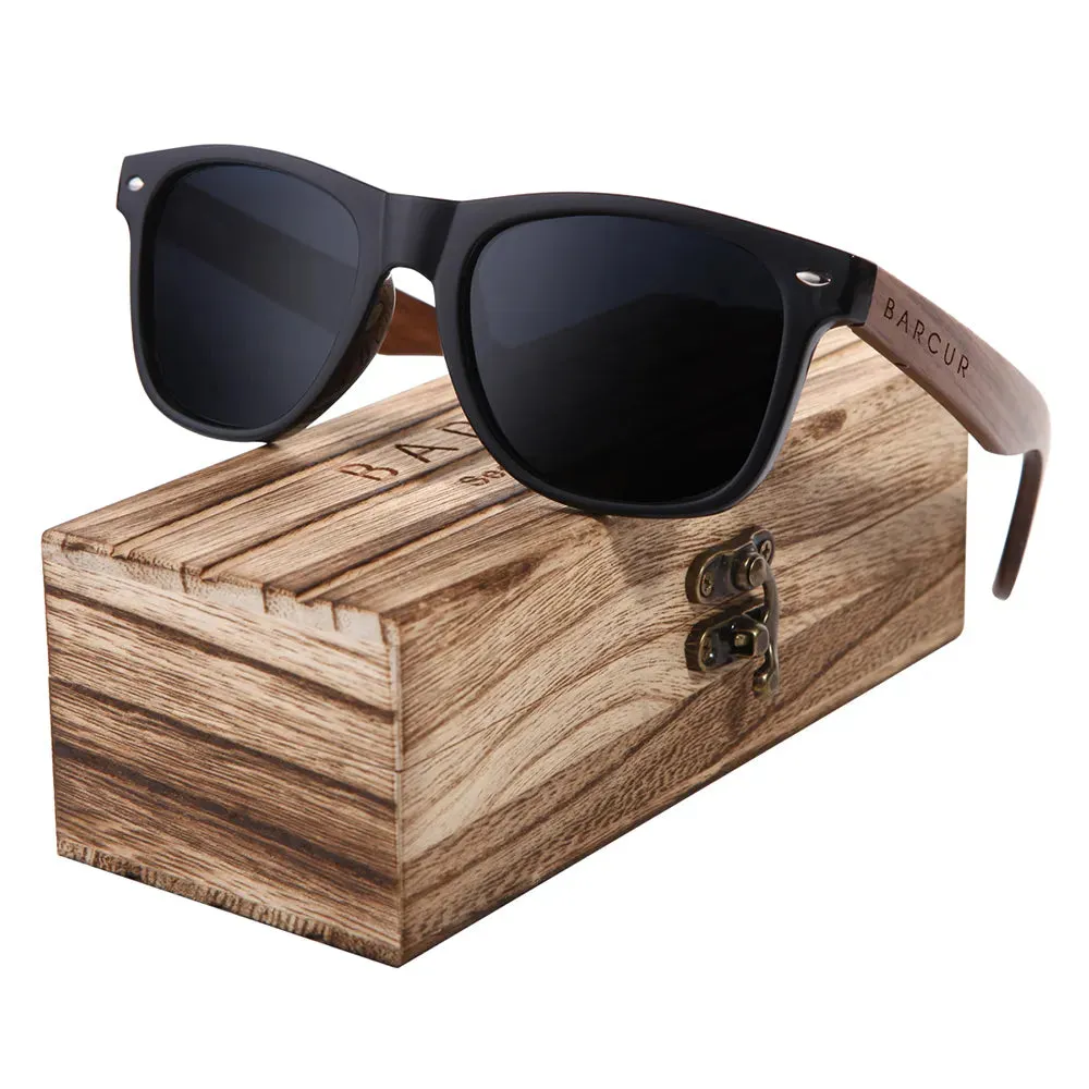 Men UV400 Black Walnut Wood Sunglasses