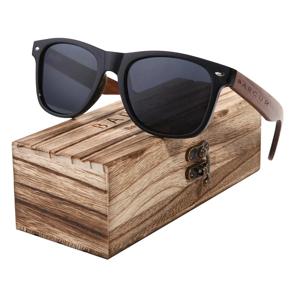 Men UV400 Black Walnut Wood Sunglasses