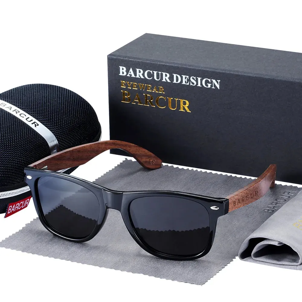 Men UV400 Black Walnut Wood Sunglasses
