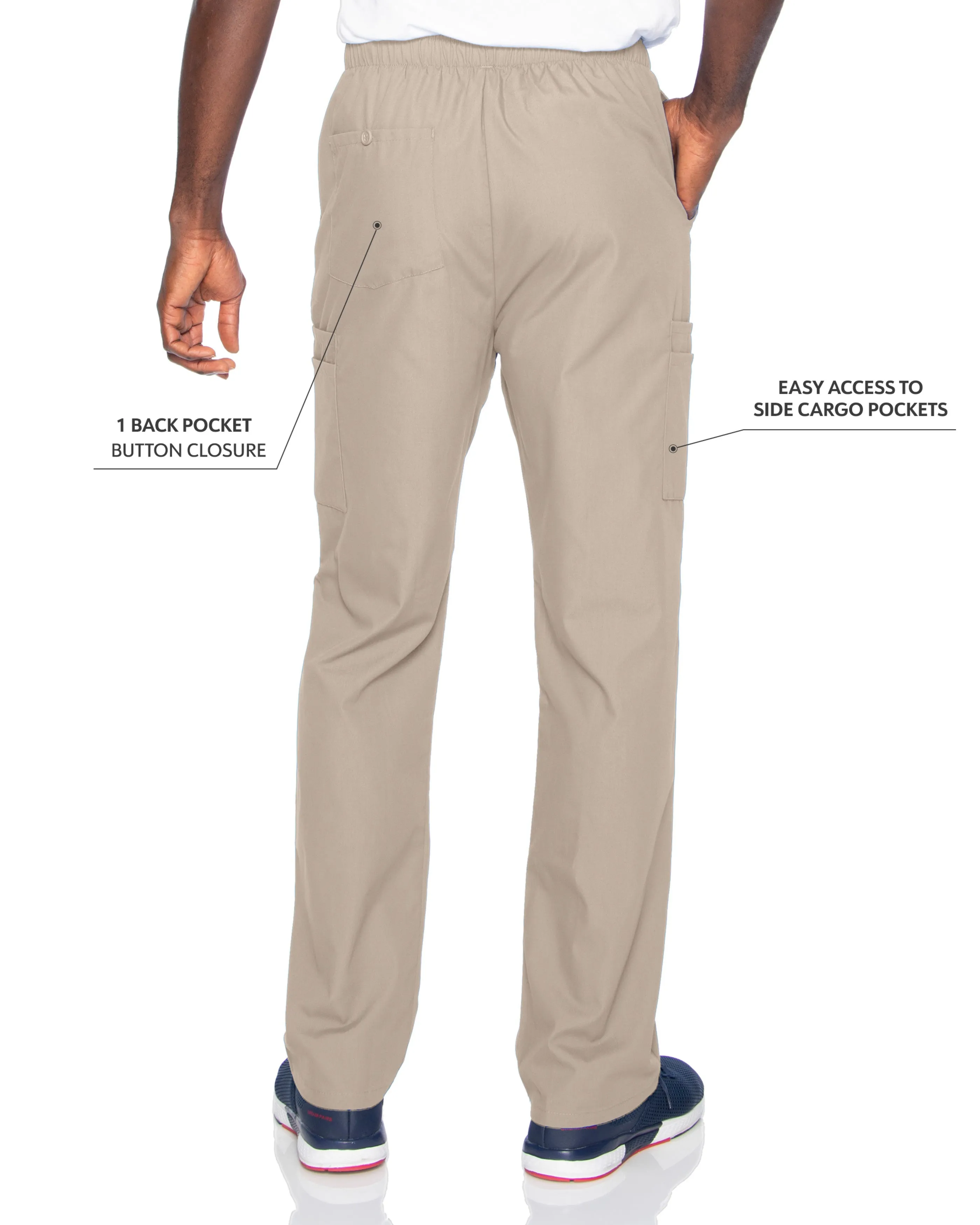 Men's 7-Pocket High-Rise Elastic Waist Cargo Pant - 8555 - Sandstone