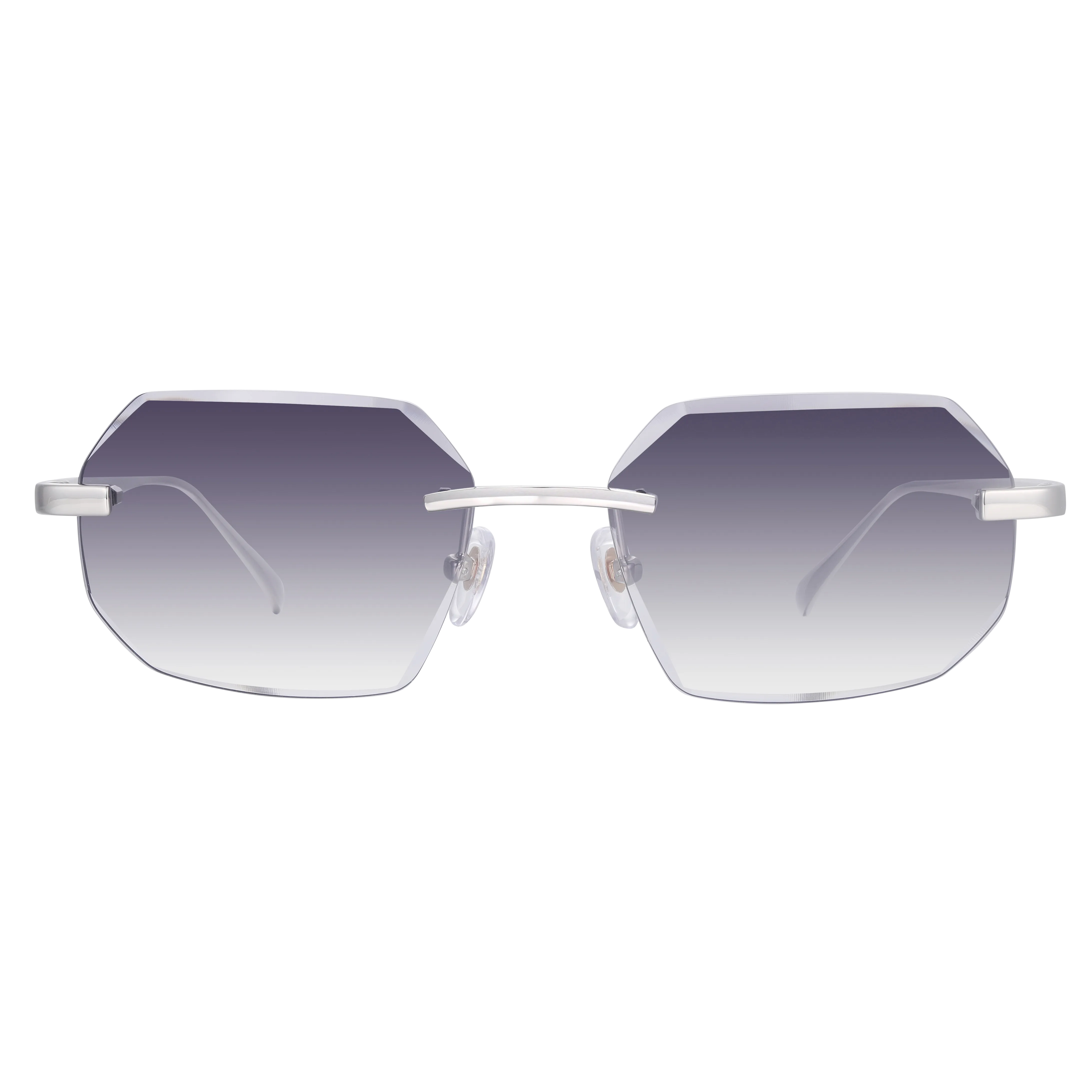 Men's Eyewear Silver Diamond Cut Gray