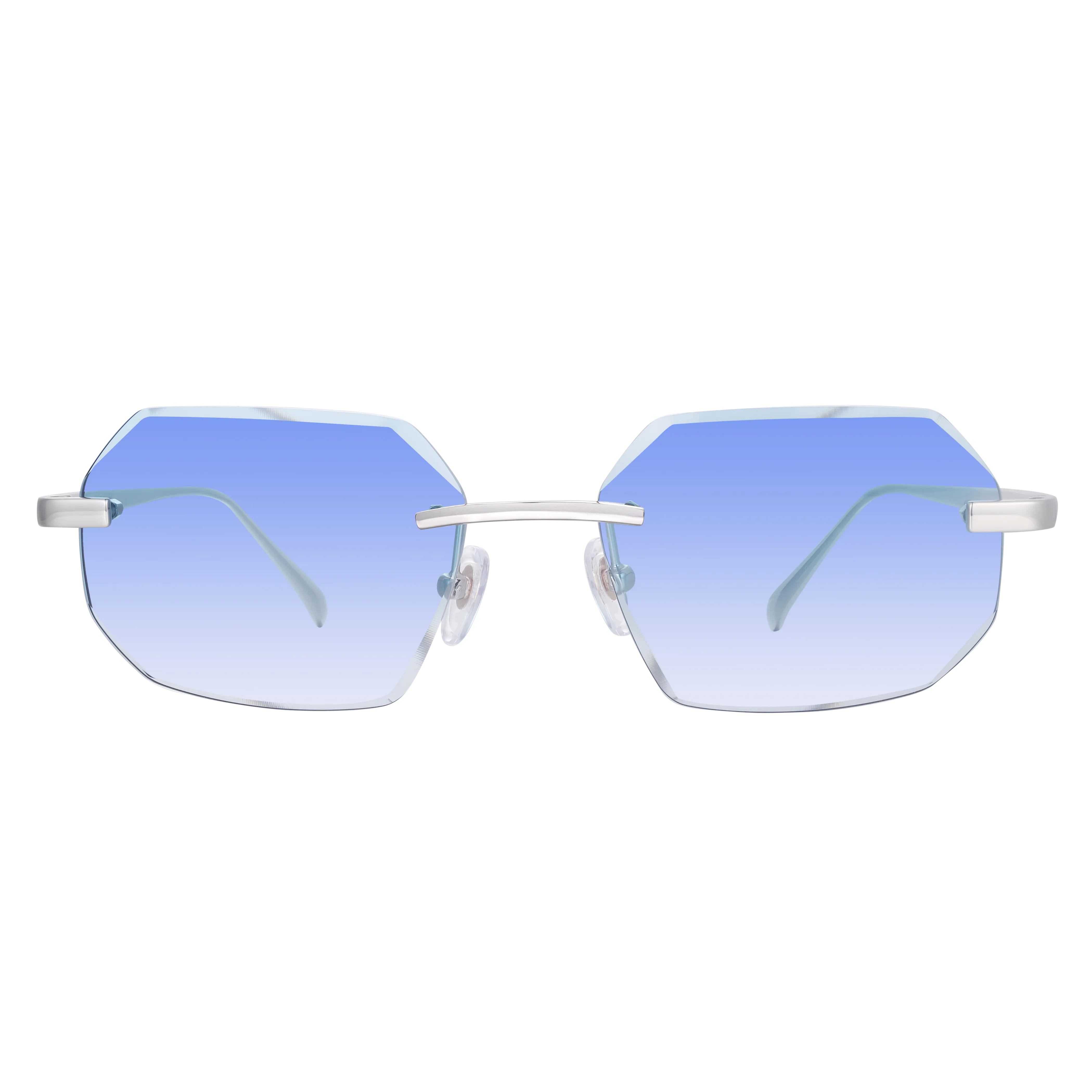 Men's Eyewear Silver Diamond Cut Sky Blue