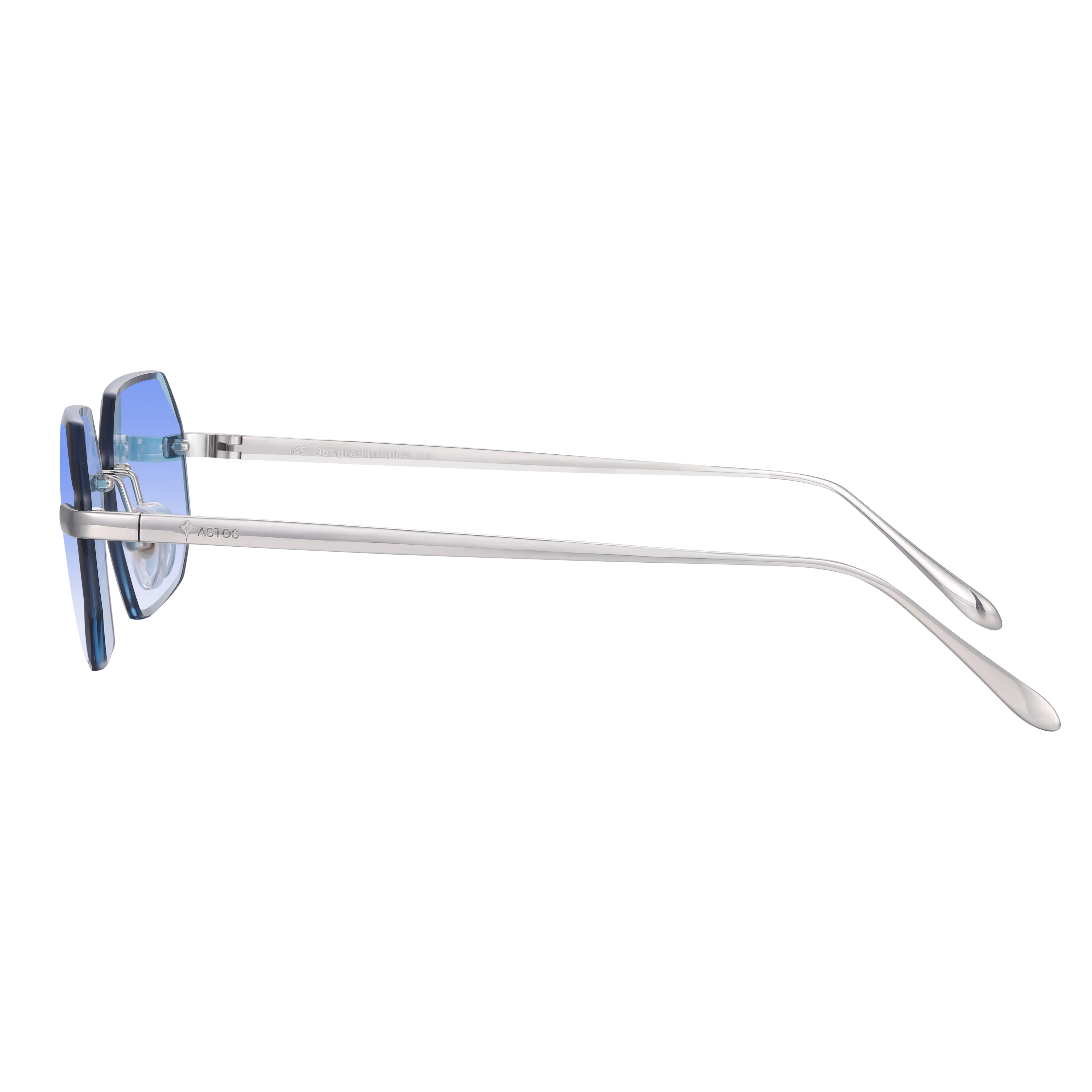 Men's Eyewear Silver Diamond Cut Sky Blue