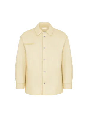 Mens Flower-Warmth Padded Overshirt—Rind Yellow
