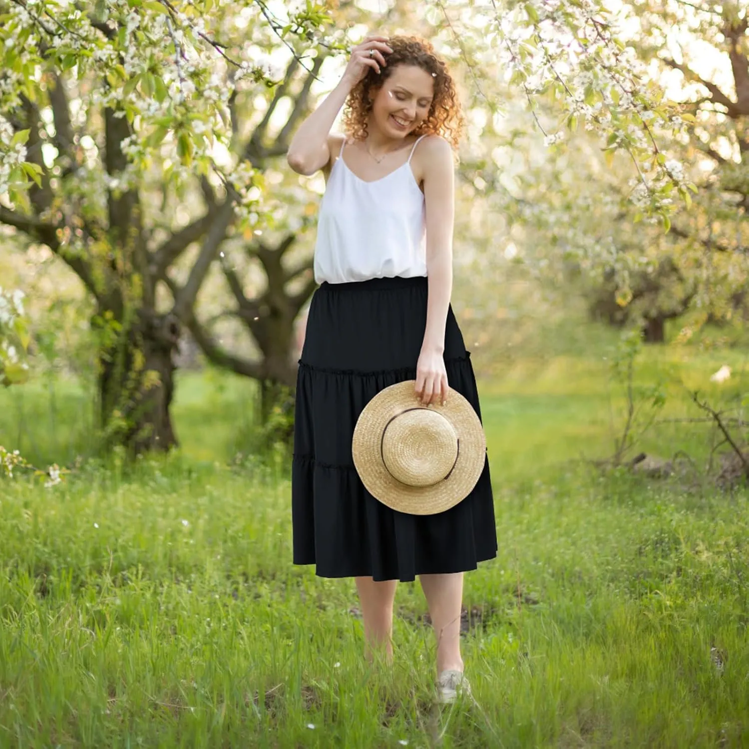 Midi Skirts for Women Fall Maxi Skirts for Women Long Skorts Skirts Tiered Maxi Skirt for Women Skorts