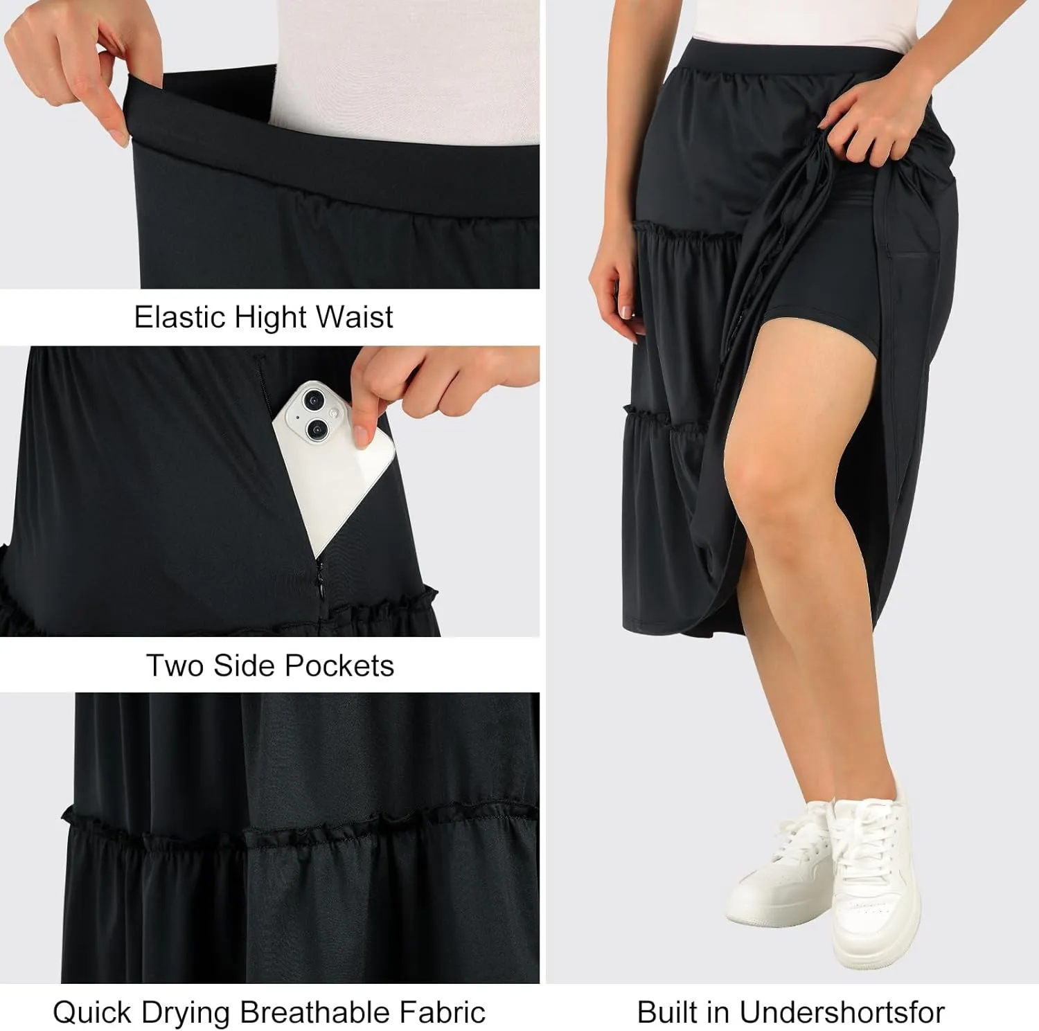 Midi Skirts for Women Fall Maxi Skirts for Women Long Skorts Skirts Tiered Maxi Skirt for Women Skorts