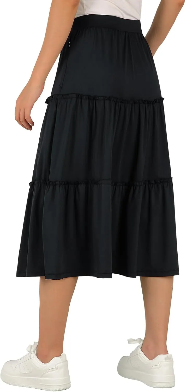 Midi Skirts for Women Fall Maxi Skirts for Women Long Skorts Skirts Tiered Maxi Skirt for Women Skorts