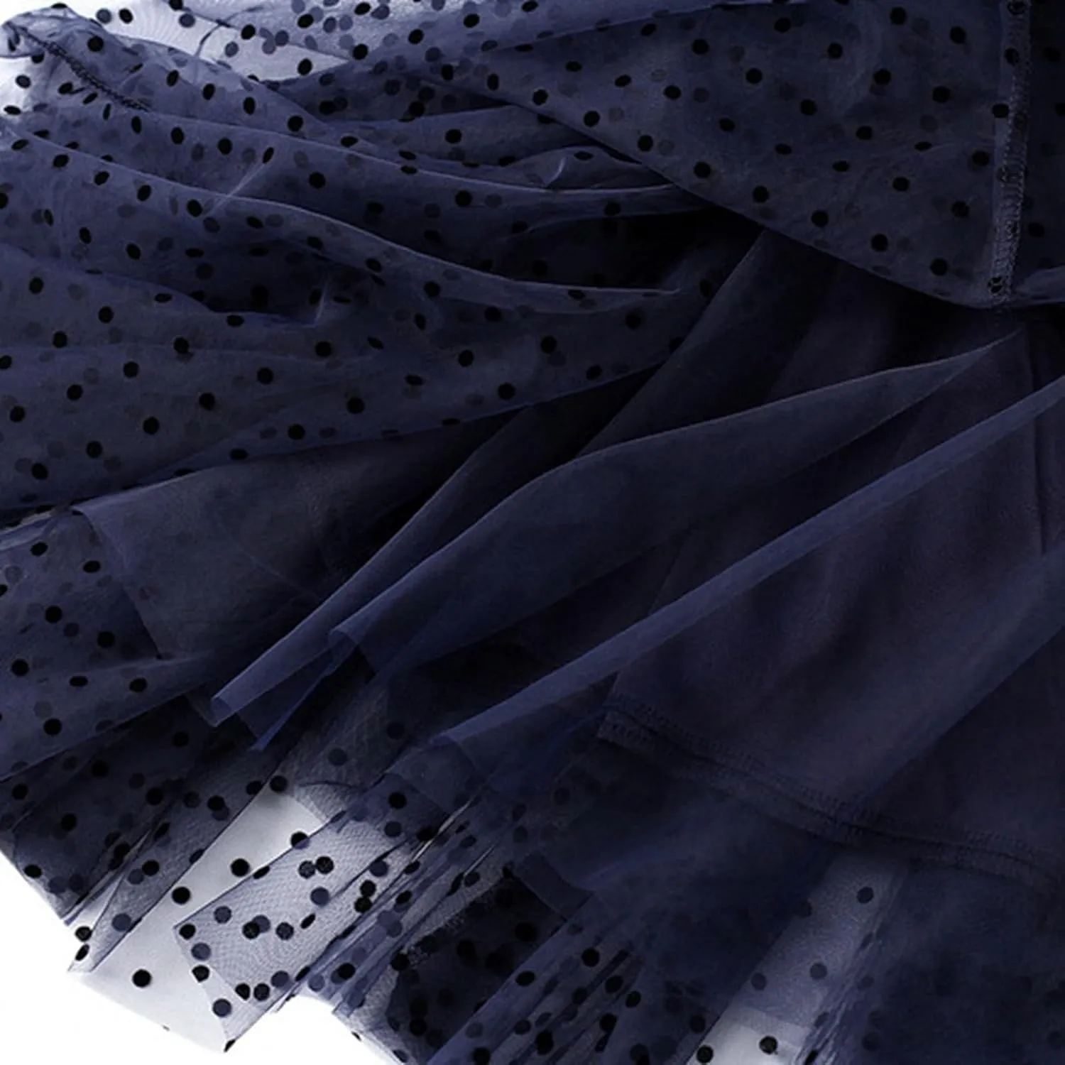Midi Skirts for Women Women's Flocked Polka Dot Mesh Skirt A Line Mermaidtail Skirt Midi Skirt