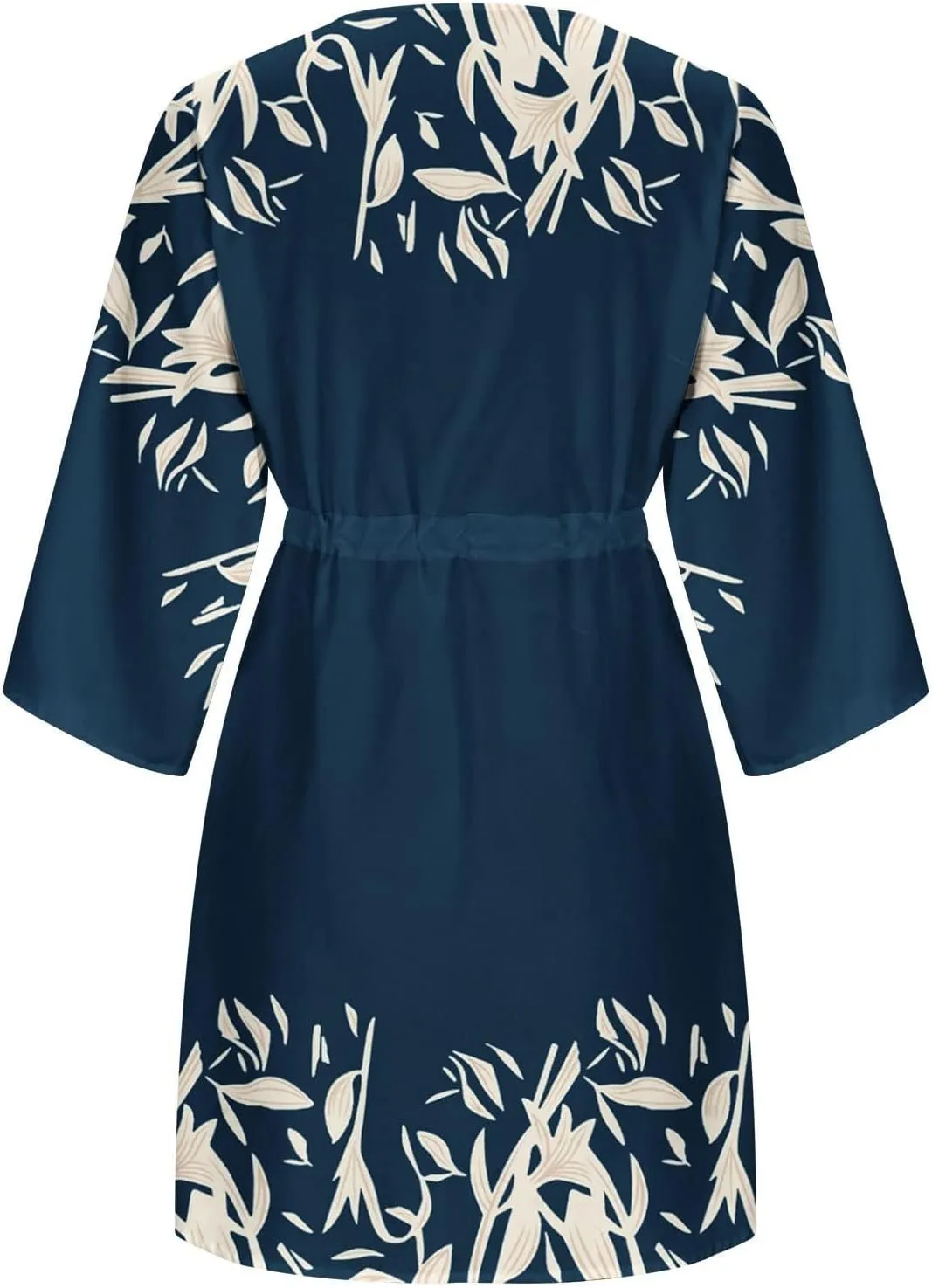 Mini Dresses for Women Summer Boho Floral V Neck Batwing Sleeve Tiered Ruffle Dress Empire Waist Flowy A Line Vacation Dress