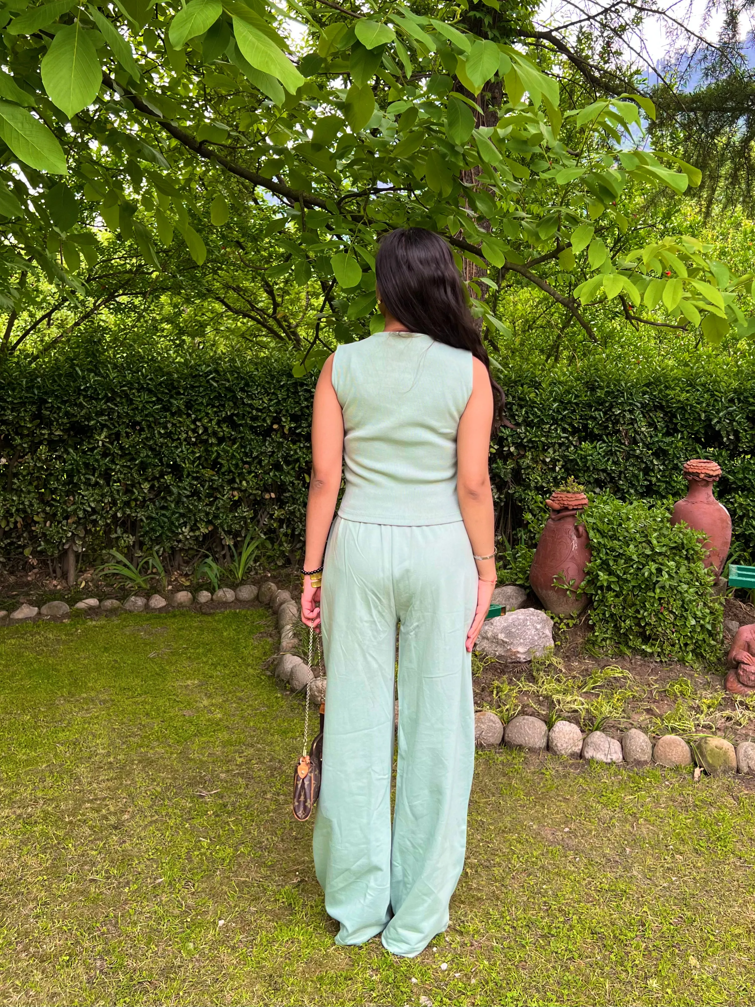 Mint Green Sleeve-Less Terry Set