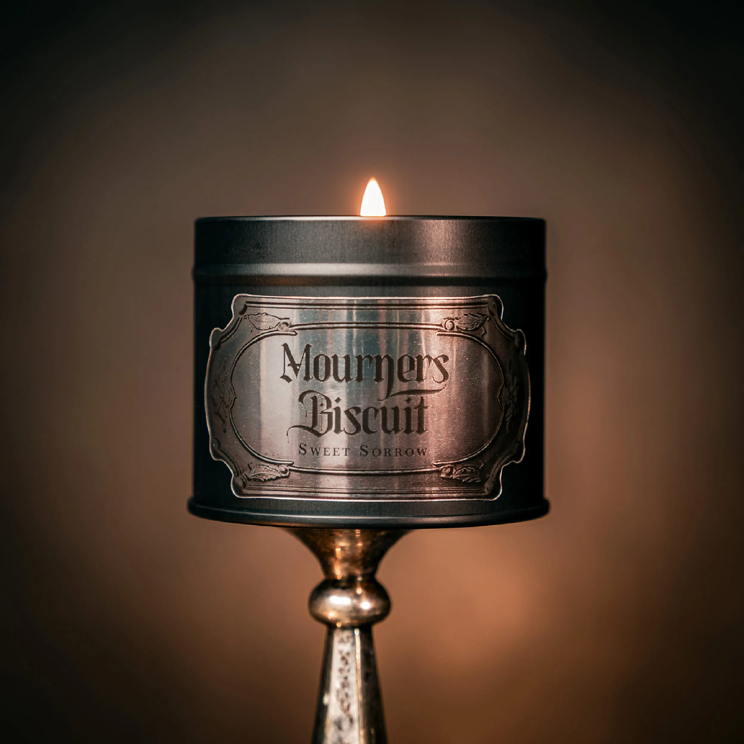 Mourners Biscuit Tin Candle