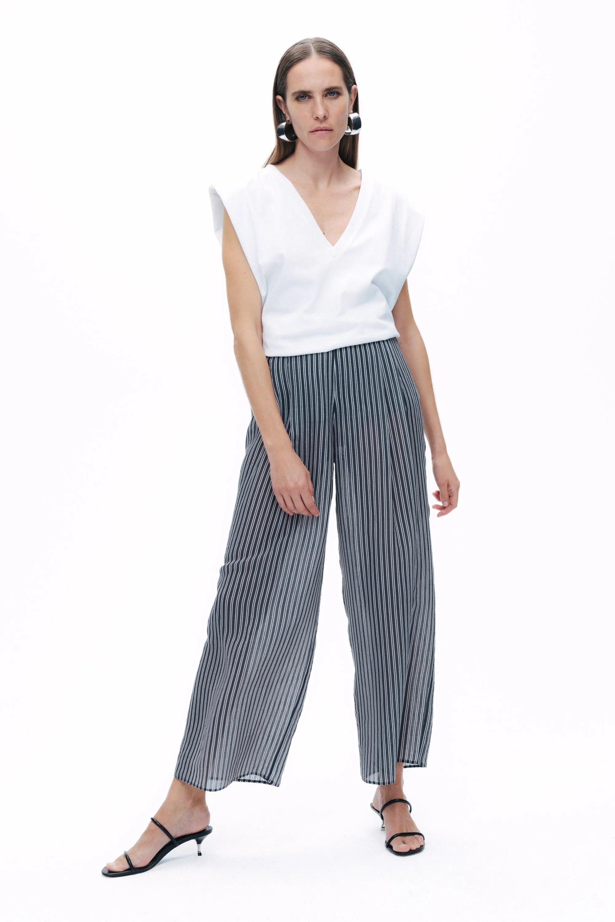 Multicolor Striped Sheer Pants