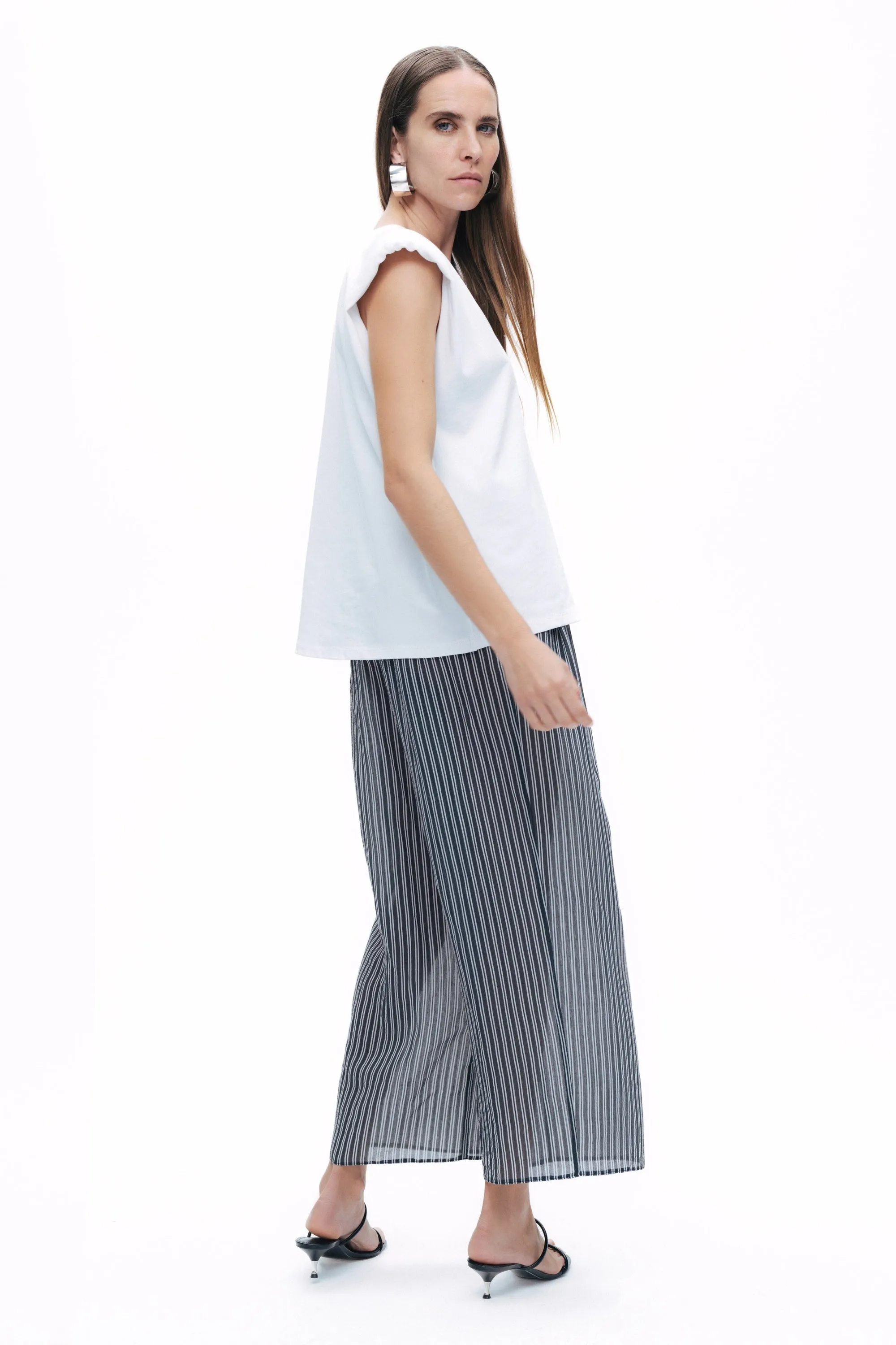 Multicolor Striped Sheer Pants