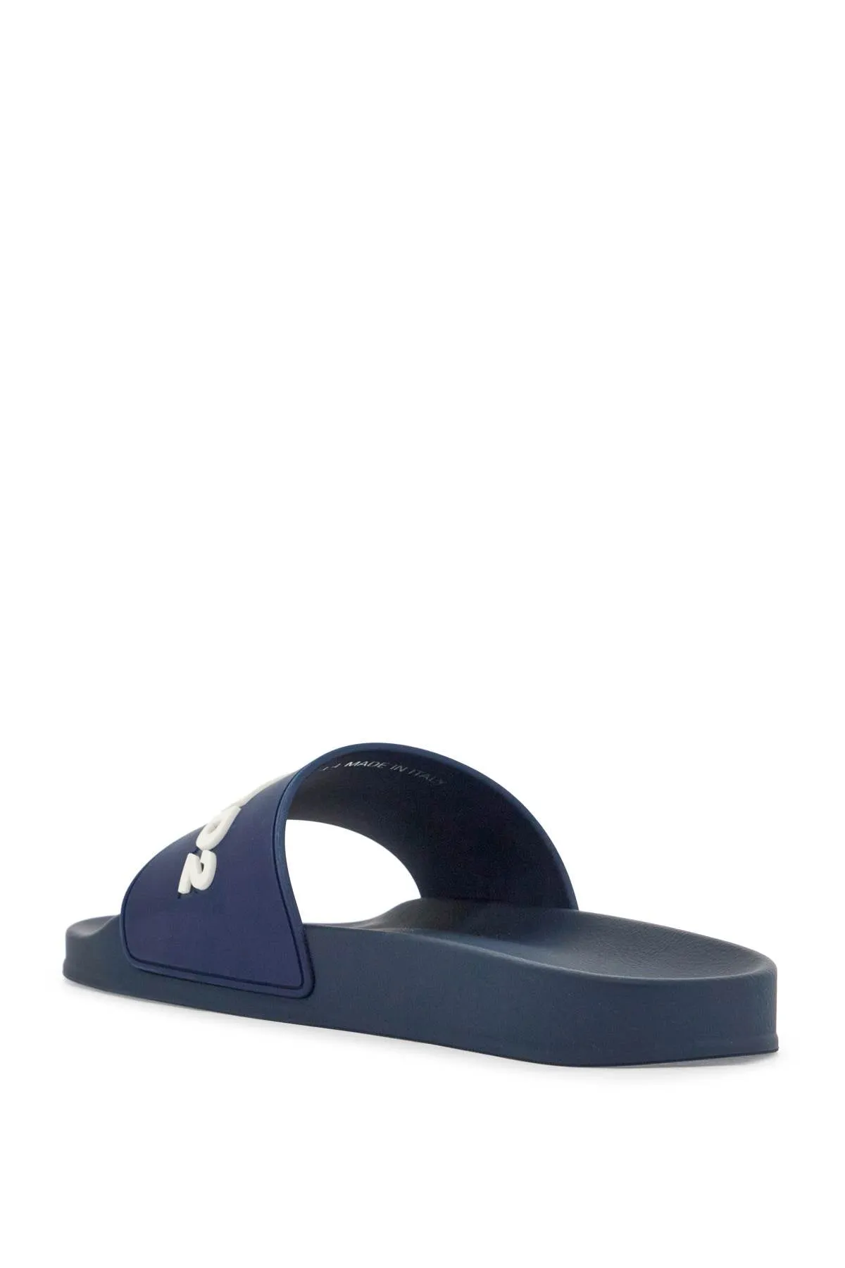 navy blue polyurethane slippers with minimalist design and leather sole FFM0023 17205013 BLU NOTTE
