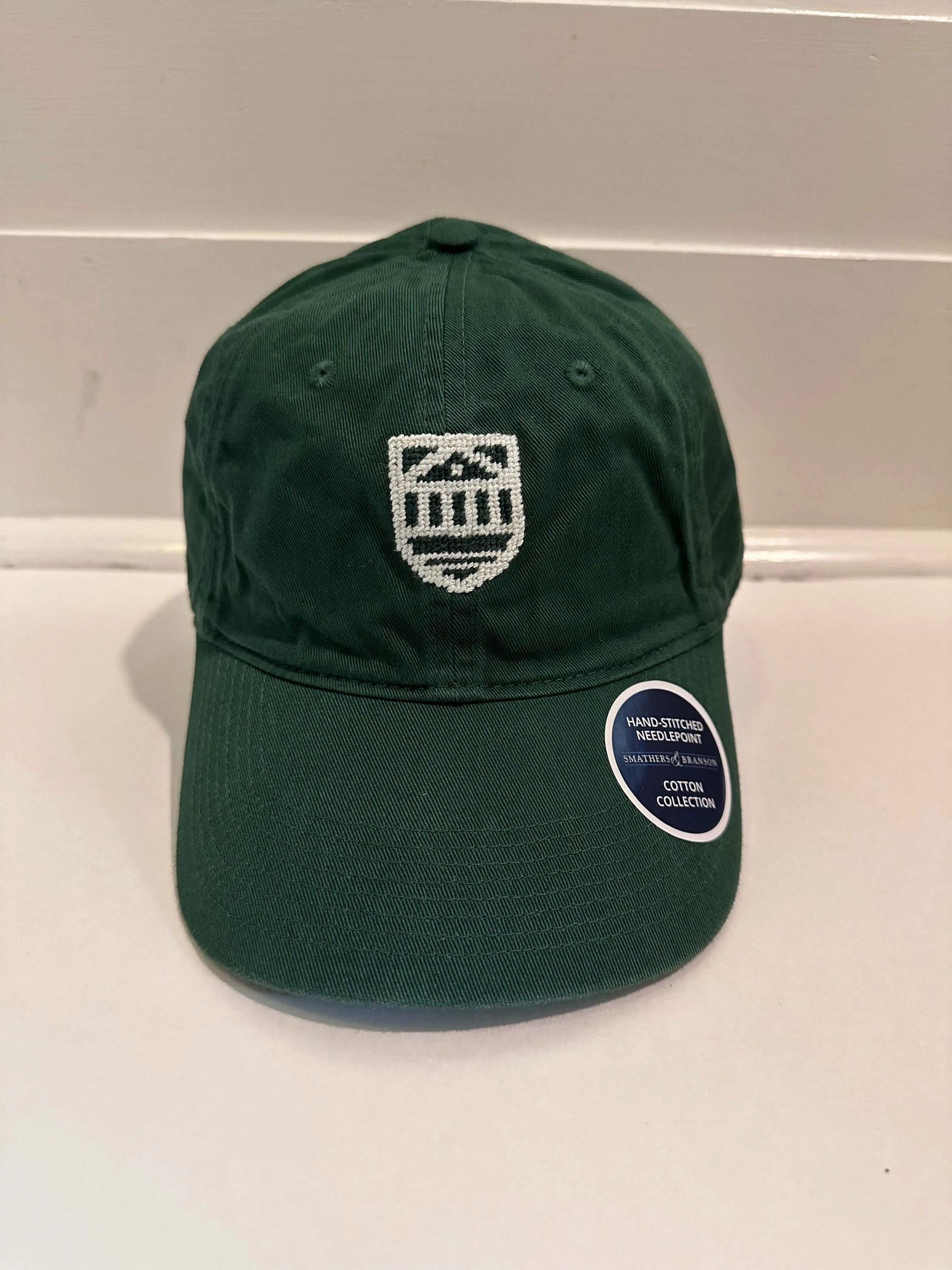 Needlepoint Shield Hat (Dark Green)