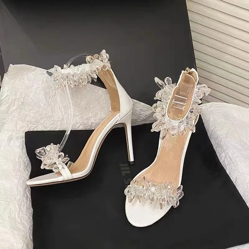 New Summer White Crystal Fairy Style Sandals