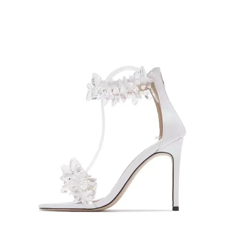 New Summer White Crystal Fairy Style Sandals