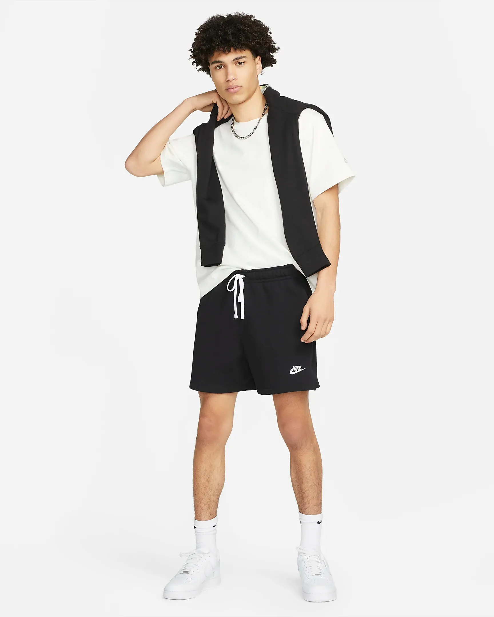 NIKE MENS CLUB FLEECE FRENCH TERRY FLOW SHORTS