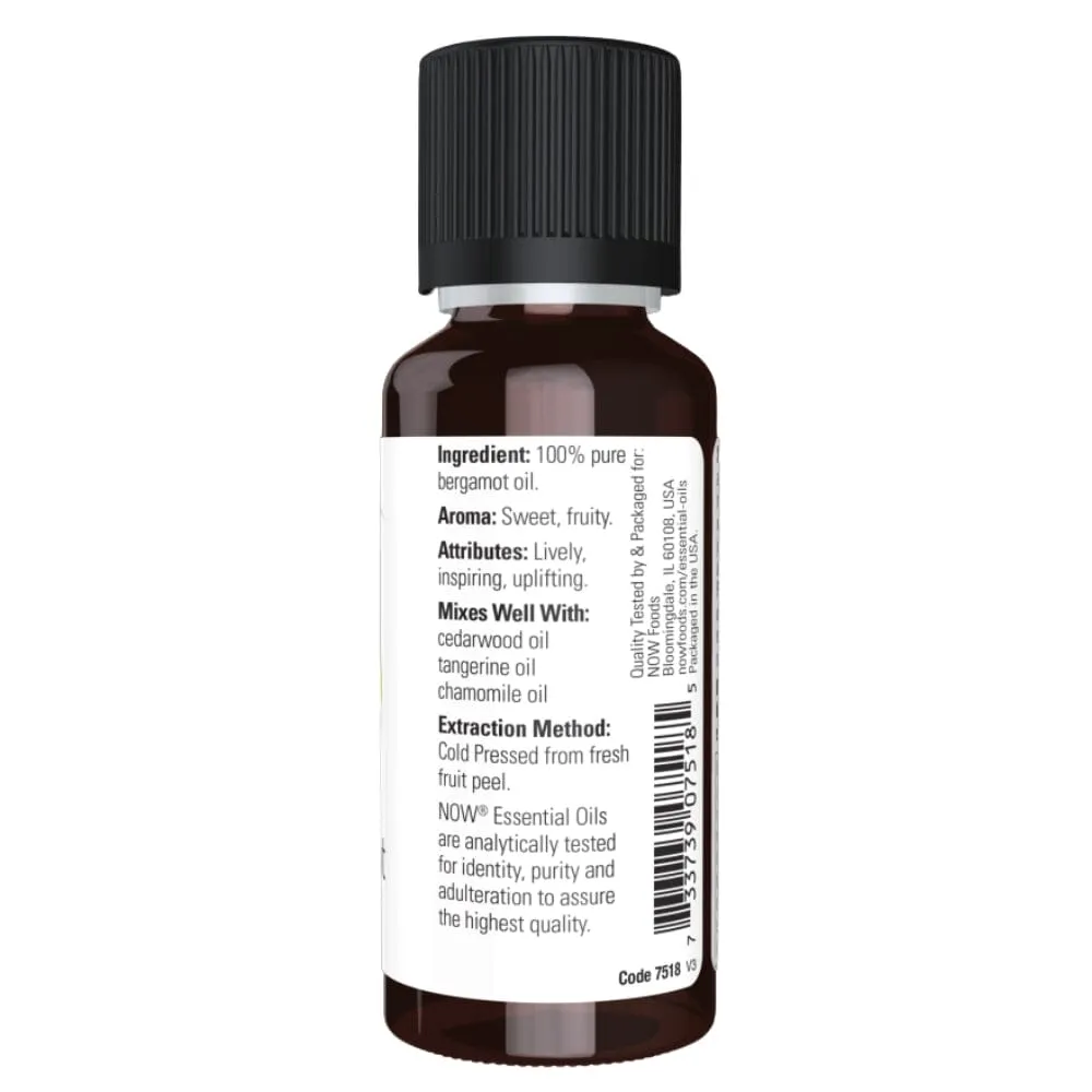 Now FOODS BERGAMOT OIL 1 fl oz