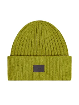 Olive Green Elva Chunky Rib Beanie