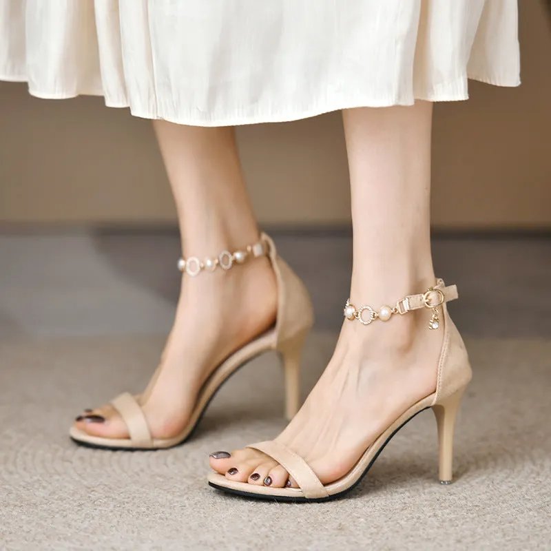 Peep Toe and French Inspired Design Elegant High Heeled Sandals