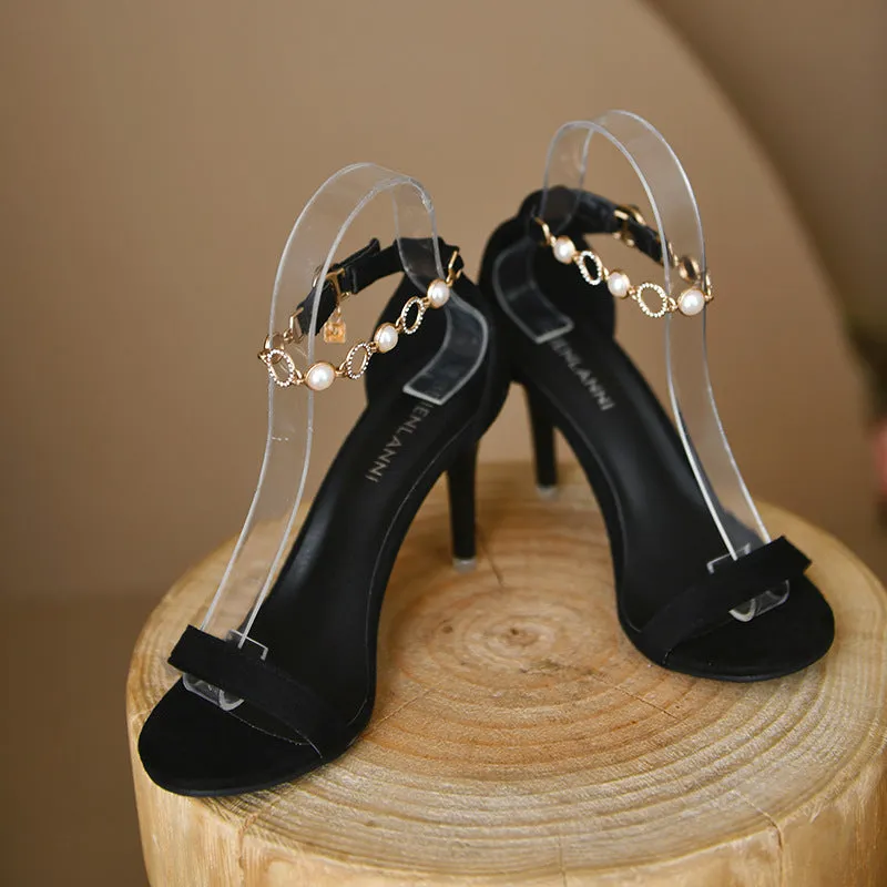 Peep Toe and French Inspired Design Elegant High Heeled Sandals