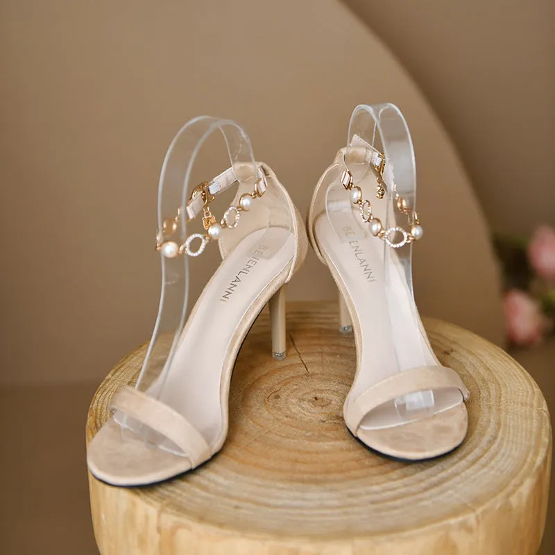 Peep Toe and French Inspired Design Elegant High Heeled Sandals