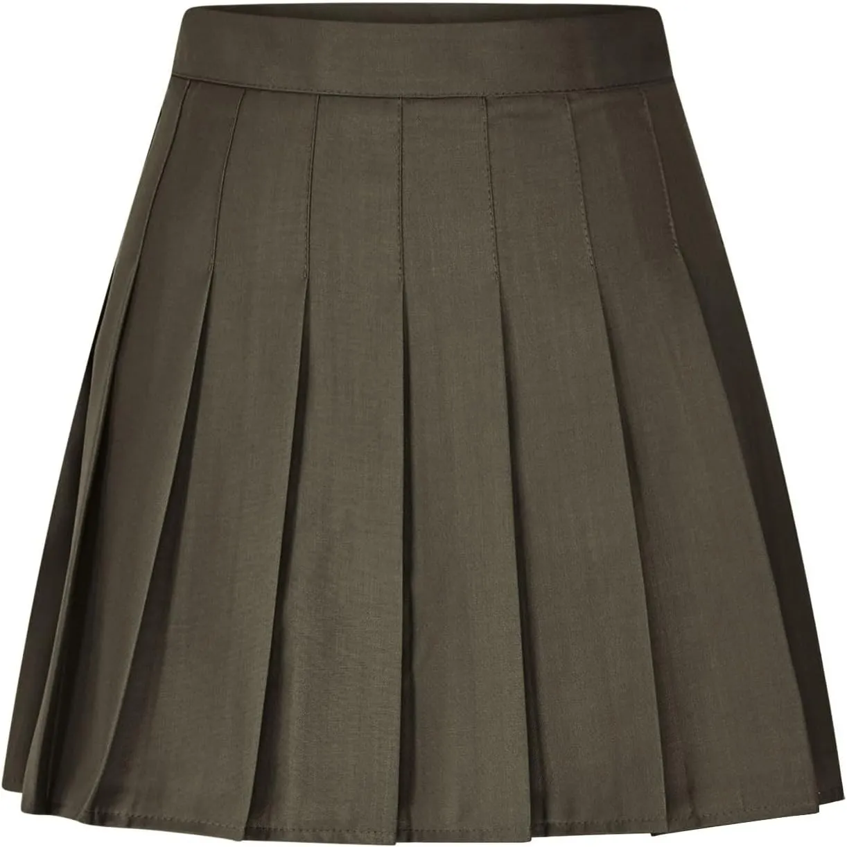 Pleated Skirts for Women High Waisted Zipper Solid Color Athletic Skater Cheerleading A Line Mini Skirt with Shorts