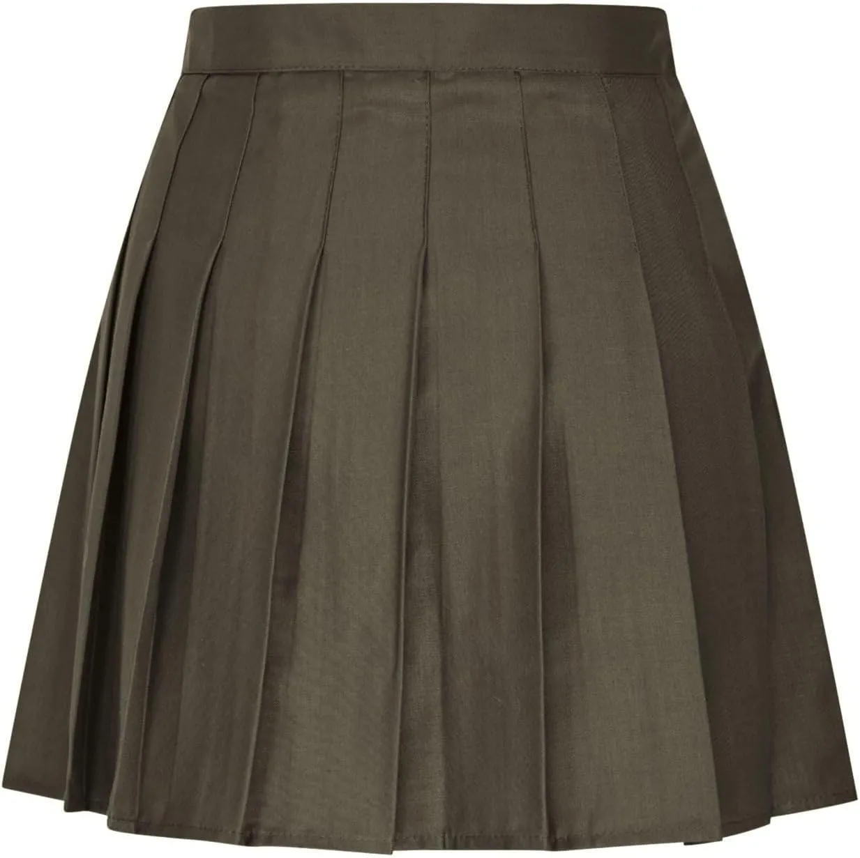 Pleated Skirts for Women High Waisted Zipper Solid Color Athletic Skater Cheerleading A Line Mini Skirt with Shorts
