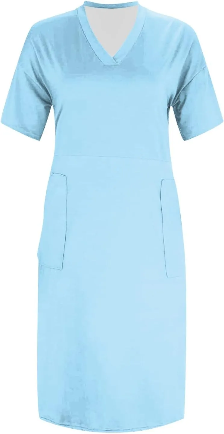 Plus Size Dresses for Curvy Women 2025 Summer Casual Short Sleeve Tshirt Dress with Pockets Beach Vacation Outfits