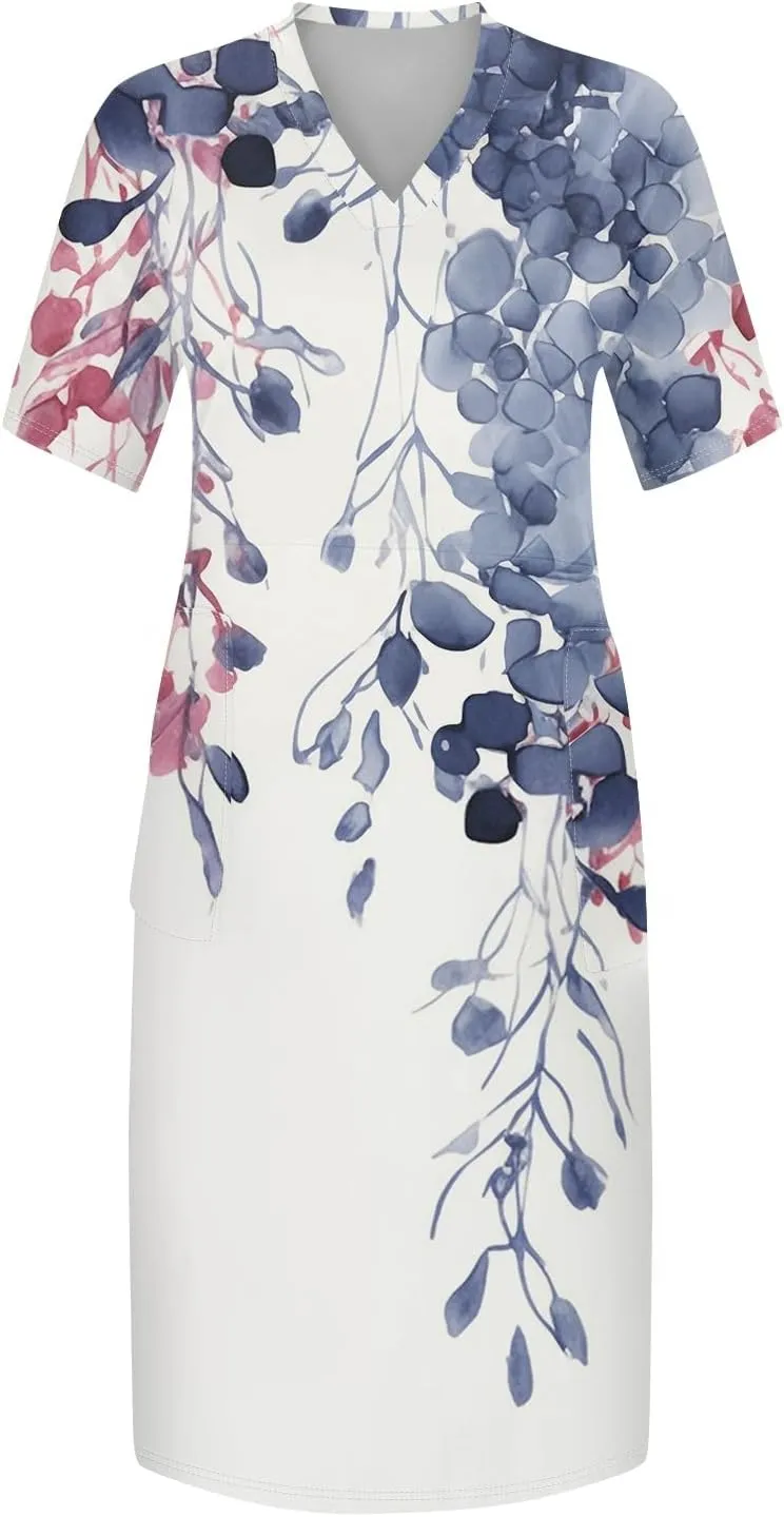Plus Size Dresses for Curvy Women Oversize T Shirt Midi Dress Loose Short Sleeve V Neck Dress