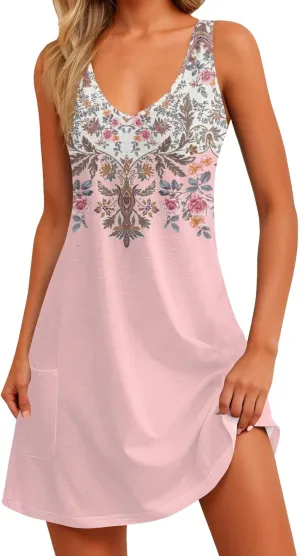 Plus Size Midi Dresses for Women Dress Women Vintage Sleeveless Summer Dresses Women Summer Cute
