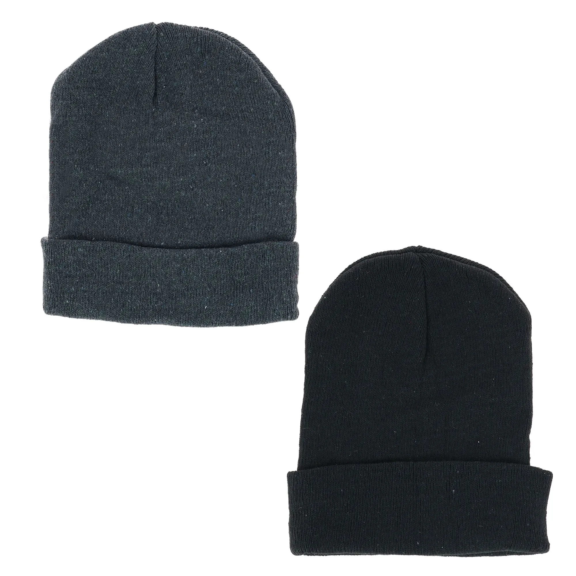 Polar Extreme Men's Basic Winter Beanie Cuff Cap (2 Pack)