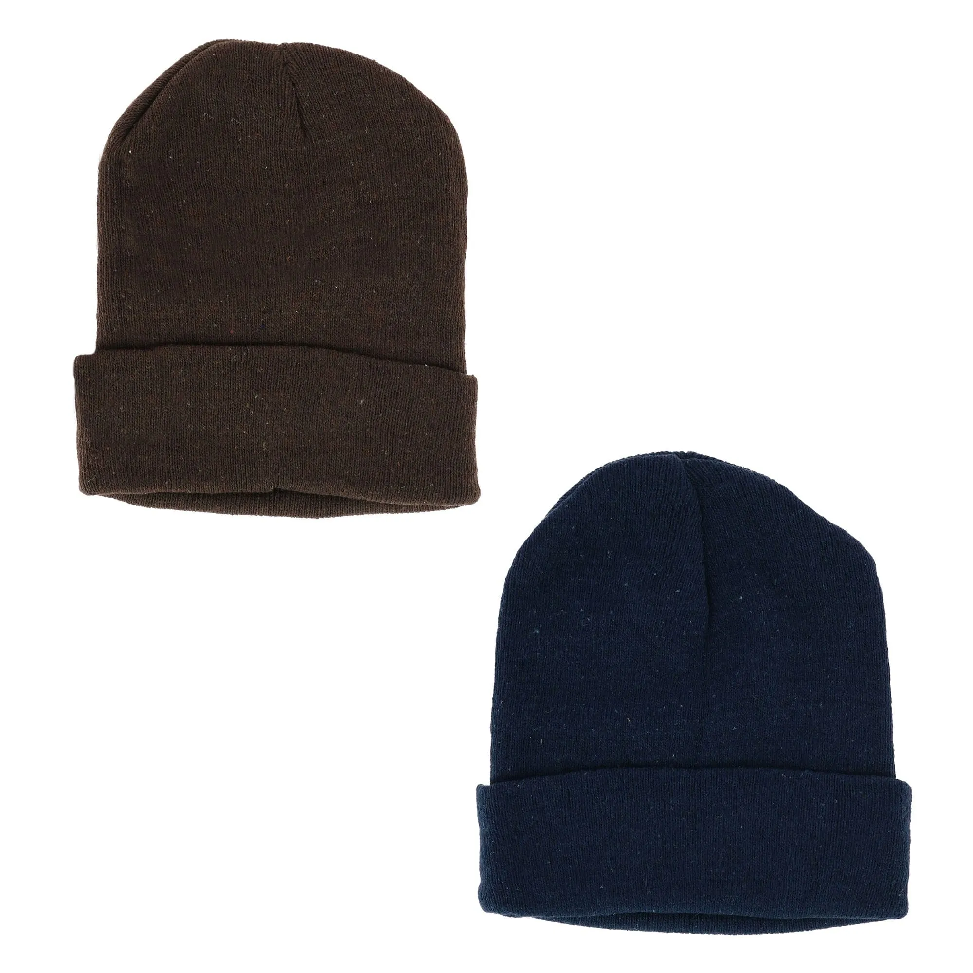 Polar Extreme Men's Basic Winter Beanie Cuff Cap (2 Pack)