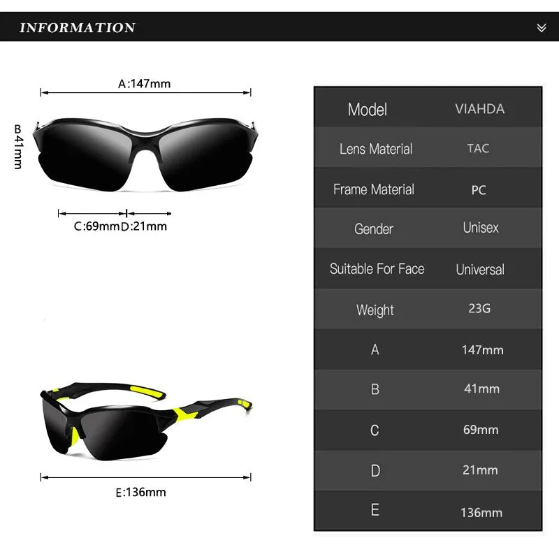 Polarized Unisex Sport Mirror Reflex Sunglasses UV 400 Protection