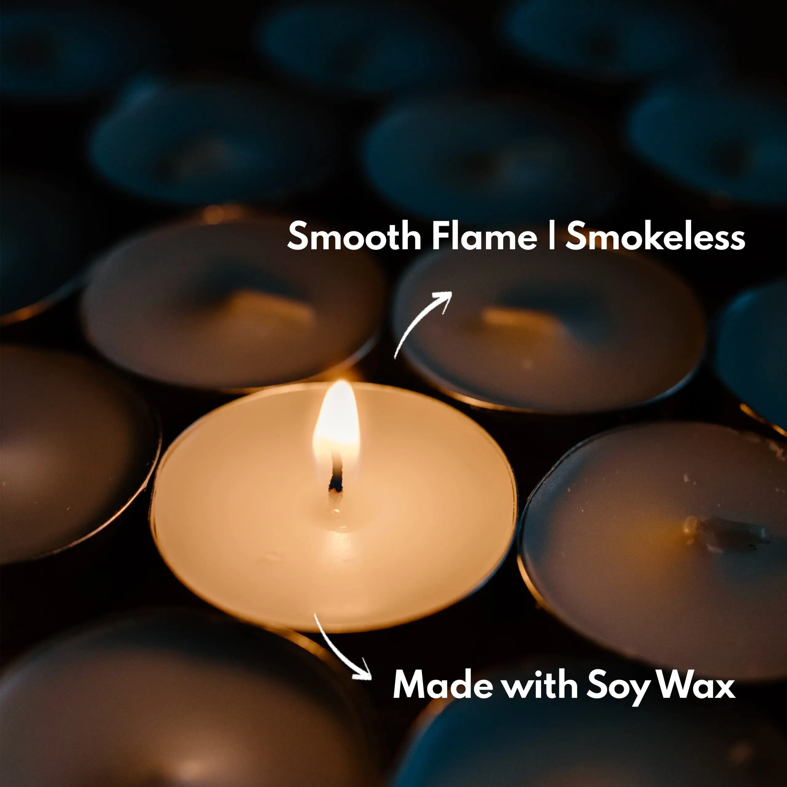 Puremazing by Imvelo Premium Tea Lights Candles | Unscented, Set of 100 | 100% Soy Candle Wax | 3 Hours Burn Time | Chemical Free & Non Toxic | Unscented Tea Light Candle | Candles for Home Décor
