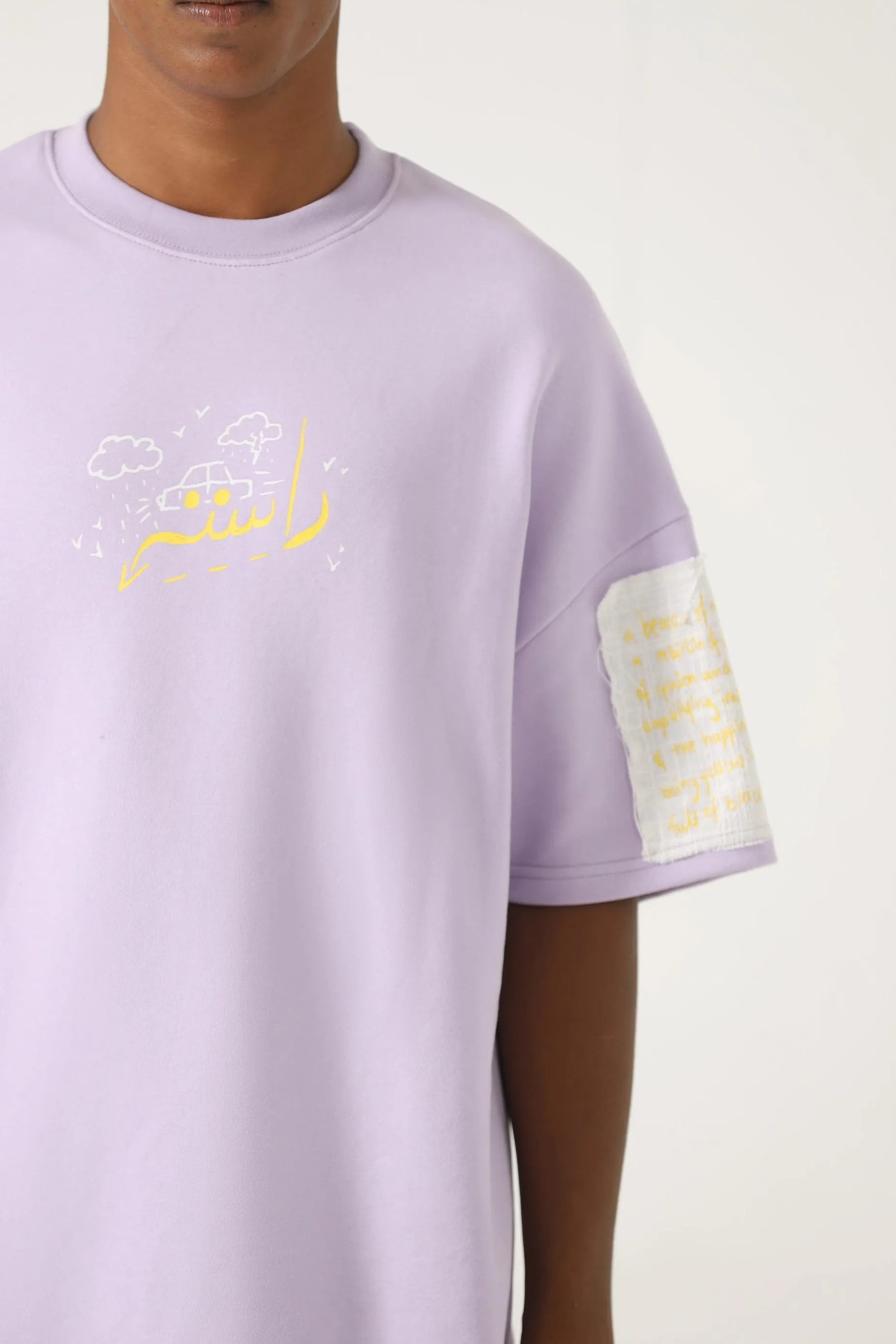 "MY PLACE" PRINTED PATCHWORK T SHIRT