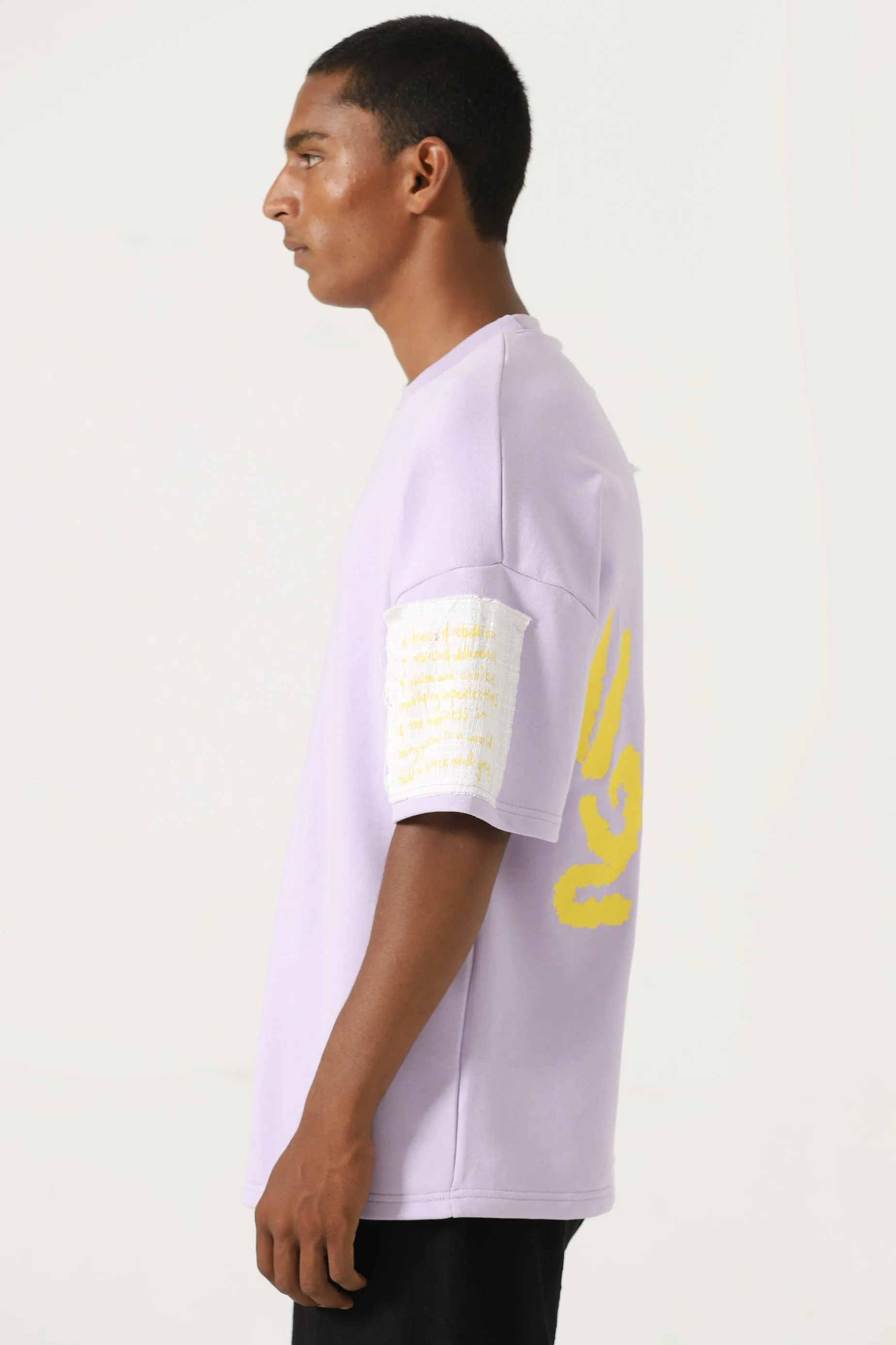 "MY PLACE" PRINTED PATCHWORK T SHIRT