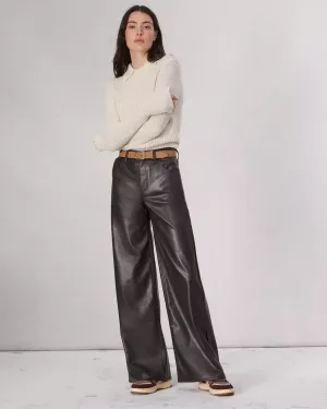 Rag & Bone | Sofie Faux Leather Pant in Brown