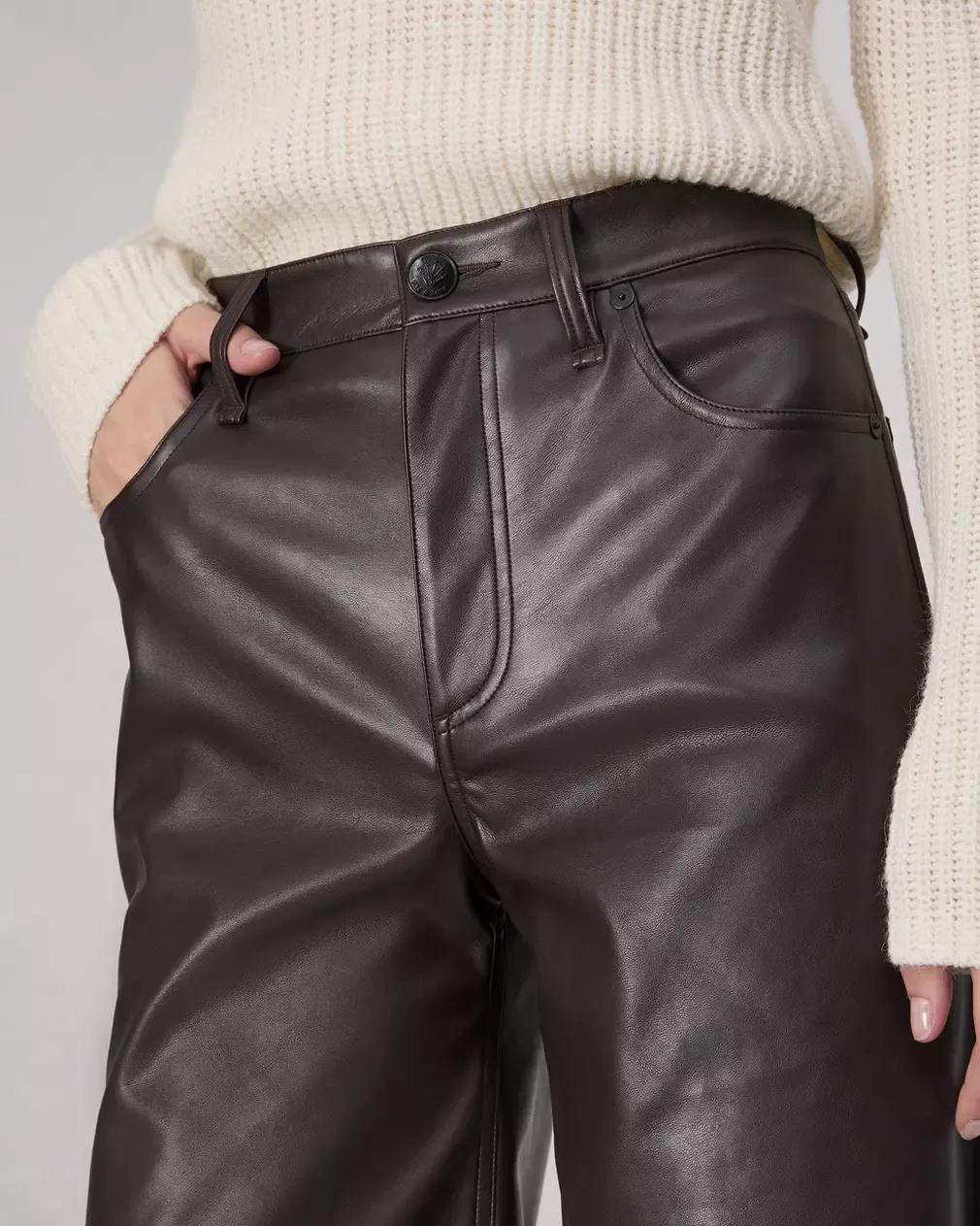 Rag & Bone | Sofie Faux Leather Pant in Brown