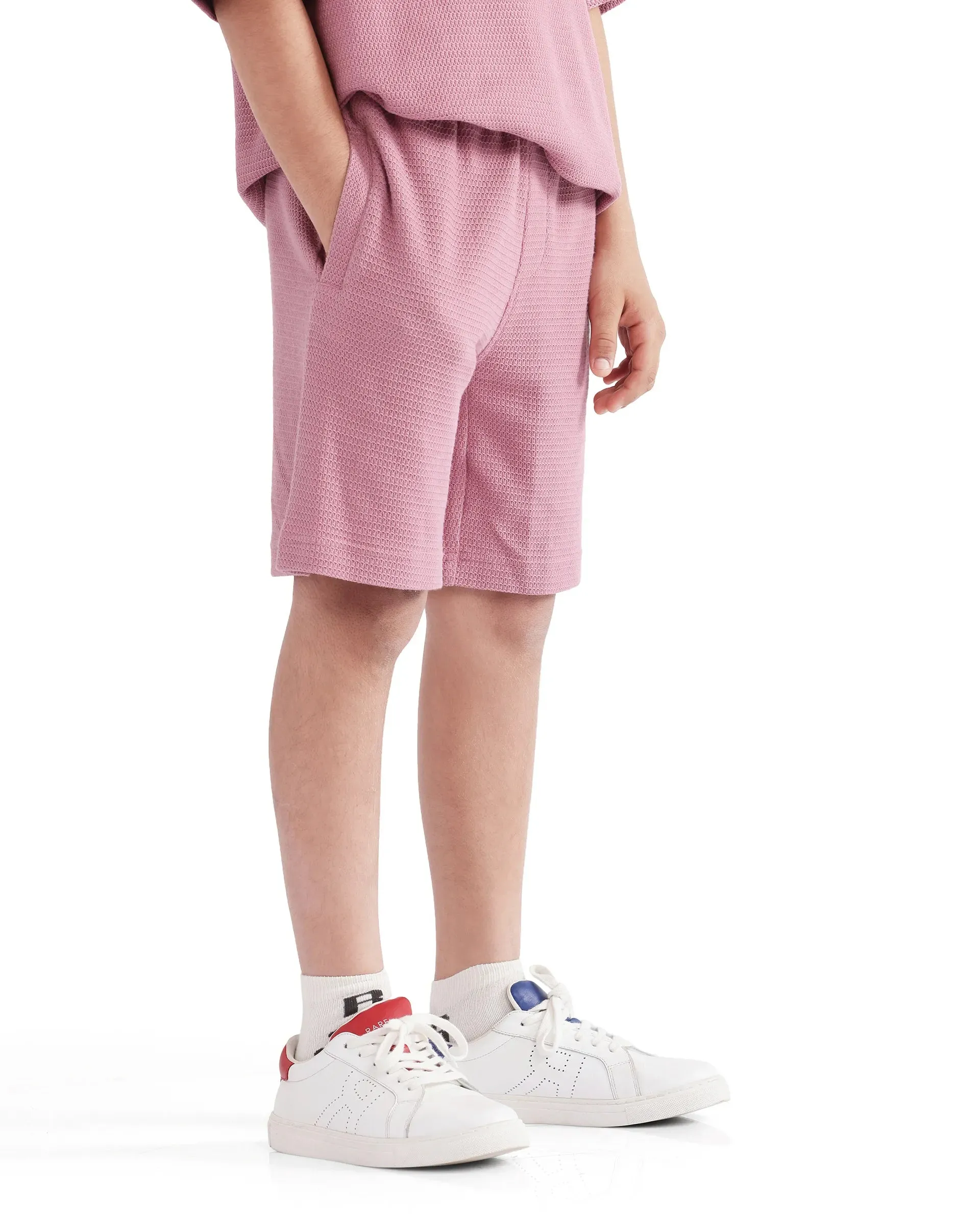 Rare Ones Kids Cole Dusky Pink Cotton Solid Shorts