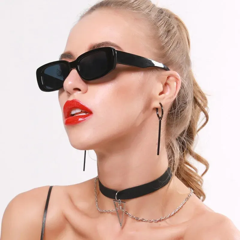 Retro Trendy Vintage Square Rectangle Sunglasses UV Protection Sunglasses
