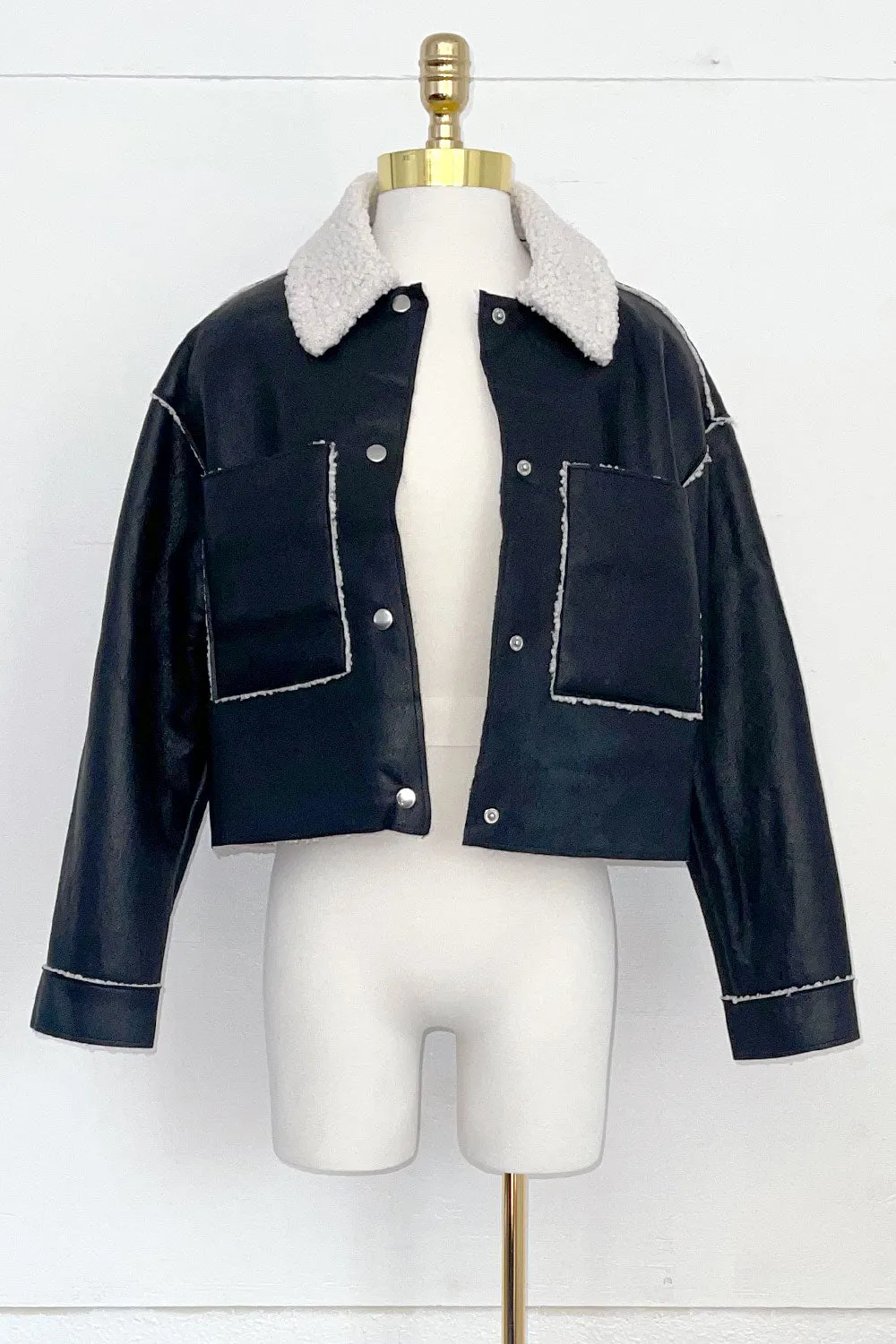 ROXANNE SHERPA LEATHER JACKET